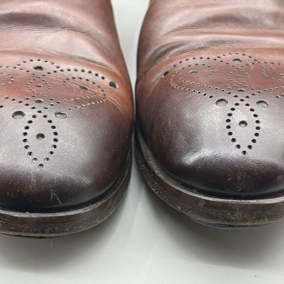 Magnanni Manolo Medallion Shoes Men\'s Size 9 M Cognac Brown Leather Dress Oxford main image 9